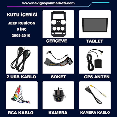 JEEP RUBİCON 2008-2010 UYUMLU 9 İNÇ 4-32 GB MULTİMEDYA