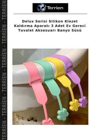 Delux Serisi Silikon Klozet Kaldırma Aparatı 3 Adet Ev Gereci Tuvalet Aksesuarı Banyo Süsü