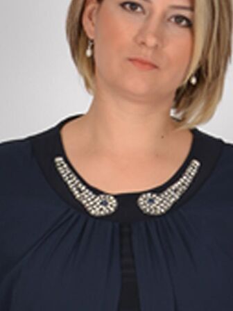 Nidya Moda Büyük Beden Kadın Lacivert Taşlı Aksesuarlı Üst Şifonlu Abiye Elbise-4037L