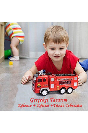 Oyuncak Itfaiye Kamyonu Pilli Işıklı Sesli Çarptıkça Yön Değiştiren Itfaiye Aracı