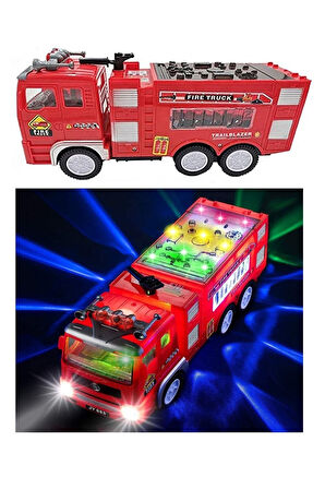 Oyuncak Itfaiye Kamyonu Pilli Işıklı Sesli Çarptıkça Yön Değiştiren Itfaiye Aracı