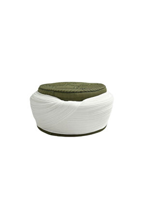 Namaz Sarığı-Beyaz Kumaş-Yeşil Takke-Nâli Şerif-5 metre