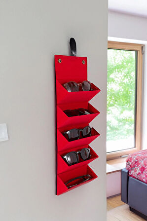 Bizzarini 5'li Katlanabilir Deri Gözlük Saklama ve Taşıma Kutusu