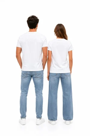 Tom ve Jerry Baskılı Sevgili Tişörtü Beyaz Unisex Oversize Çift Kombini Pamuklu Kısa Kollu