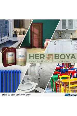 Saf Akrilik Boya 1 Litre Su Bazlı Kırık Beyaz Renk Bianca Stella 1087 - adm krl