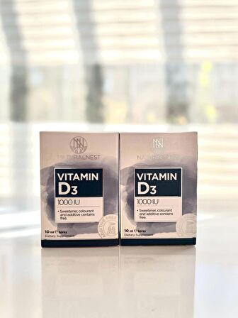 NaturalNest Vitamin D3 1000 IU 10 ml Sprey 2’Lİ SET