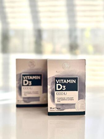 NaturalNest Vitamin D3 1000 IU 10 ml Sprey 2’Lİ SET