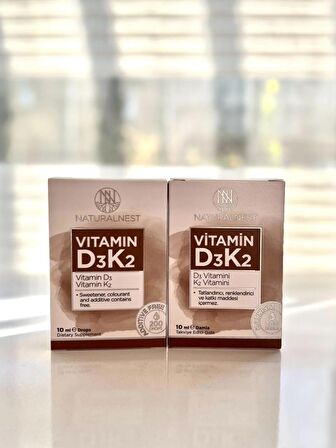 NaturalNest Vitamin D3 K2 Damla 10 ml Sprey 2’Lİ SET