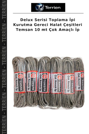 Delux Serisi Toplama İpi Kurutma Gereci Halat Çeşitleri Temsan 10 mt Çok Amaçlı İp