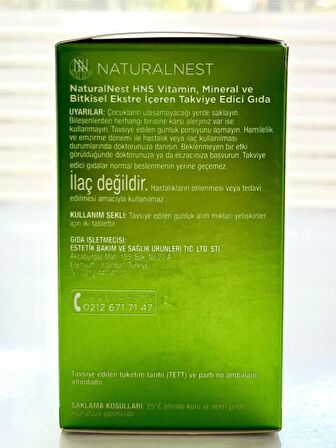 NaturalNest HNS Vitamin-Mineral Herbal Extract 60 Tablet 2'Lİ SET