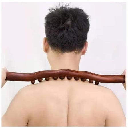 Delux Serisi Rahatlatıcı Bakım Terapi Gereci Nokta Tedavisi 60 cm Doğal Ahşap Masaj Sopası