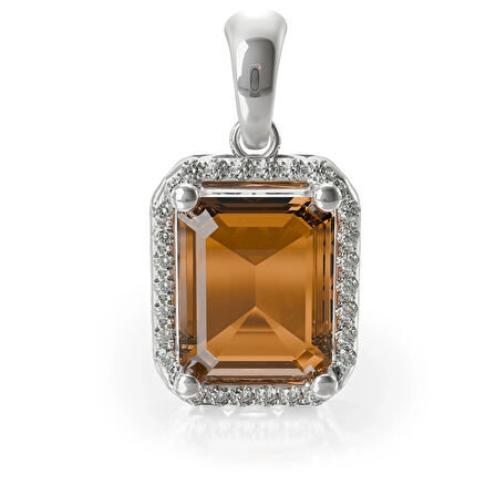 Zultanit Halo Kolye Ucu – Amber Frame