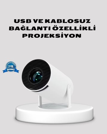 HDMI USB Bağlantılı 4K Destekli Taşınabilir Projeksiyon Cihazı