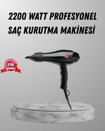 2200W Fön Makinesi – Profesyonel AC Motor Soğuk ve Sıcak Üfleme