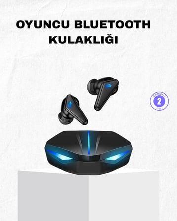 Oyuncu Bluetooth Kulaklık Tam Kablosuz Stereo LED Işıklı