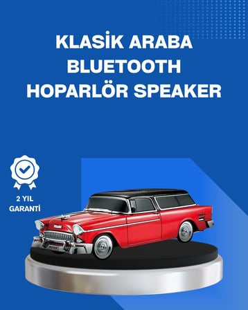Retro Araba Şekilli Kablosuz Bluetooth Hoparlör