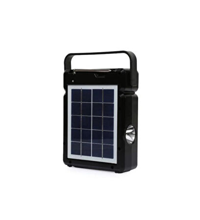 Nns NS-2730LS Solar Güneş Panelli Radyolu Bluetooth Hoparlör LED Fenerli Kamp Lambası 2xAmpul