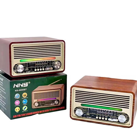 NNS Ns-6680 Usb / Tf Kart / Fm Retro Taşınabilir Bluetooth Hoparlör