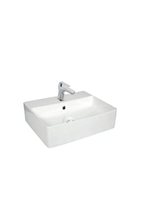 GÜRAL Vit Nova Mobilya Üstü Dikdörtgen Lavabo Batarya Delikli 42*52 Cm