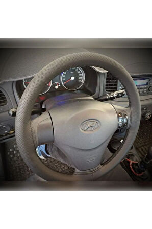 DİKİŞLİ DERİ DİREKSİYON KILIFI NOKTALI DERİ SİYAH DİKİŞLİ HYUNDAİ ERA İÇİN HIZLI KARGO
