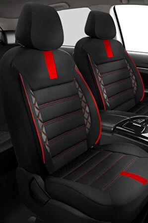 NiCe Shop  Mirage Serisi Taytüyü Kumaş Deri Detaylı Airbag Dikimli Oto Koltuk Kılıfı Ön Arka Tam Set