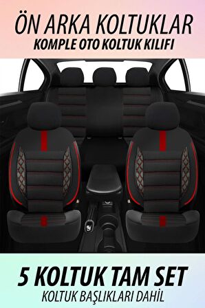 NiCe Shop Skoda Rapid Uyumlu Koltuk Kılıfı Mirage Serisi  - Kırmızı