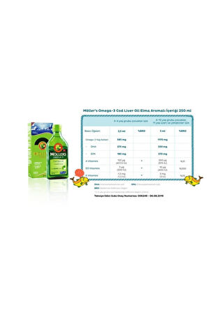 Möller's Omega 3 Elma Aromalı Balık Yağı 250 ml