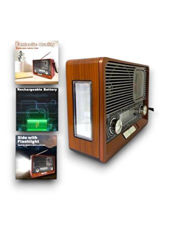 Şık ve Güçlü Ses Sistemi - NostaljikRadyo 1647 Bluetooth Hoparlör