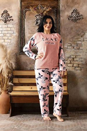 Lukitus Büyük Beden Peluş Polar Pijama Takımı