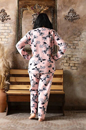Lukitus Büyük Beden Peluş Polar Pijama Takımı