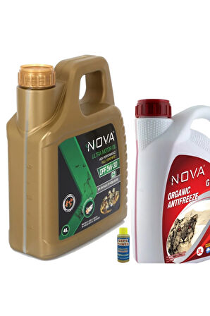 5w-30 4 Litre Tam Sentetik Motor Yağı + 3lt Kırmızı Antifriz