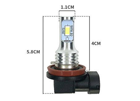 Femex Nova Buz Mavisi H16 Şimşek Etkili Led Xenon 24W 4.800 Lumen