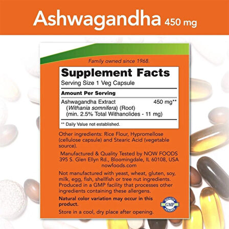 NOW Ashwagandha Extract 450mg. / 90 VCaps.