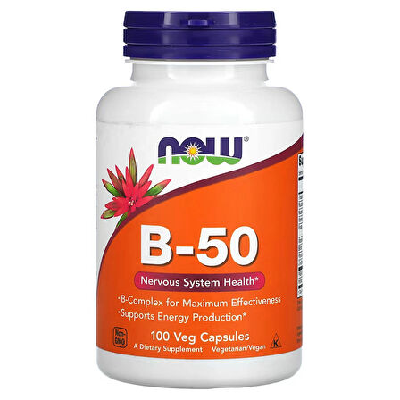 Now Foods Vitamin B-50mg Folate Paba Choline İnositol 100 Caps