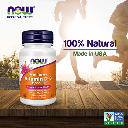 NOW Foods, Vitamin D3 High Potency 2000 IU 120 Softgels