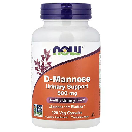 NOW Foods D-Mannose Women's Health Urinary Support 500 mg 120 Veg Caps