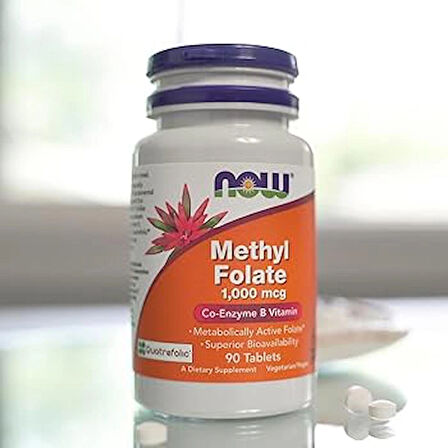 NOW Methyl Folate 1,000 mcg Metabolically Active Folate Co-Enzyme B Vitamin Koenzim B 90