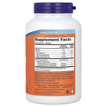 NOW Foods, Ultra Omega-3 Fish Oil, 180 Softgels