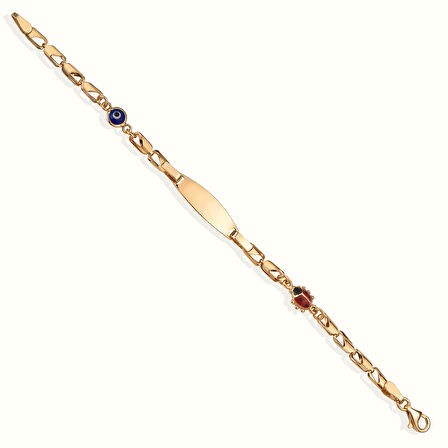 14 Ayar Altın Kaplama Kişiselleştirilmiş Çocuk Bilekliği - BPC00100