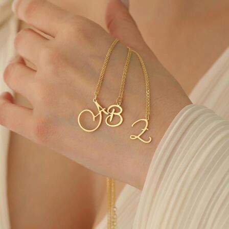 925 Ayar Gümüş Sarkıt Harf Kolye