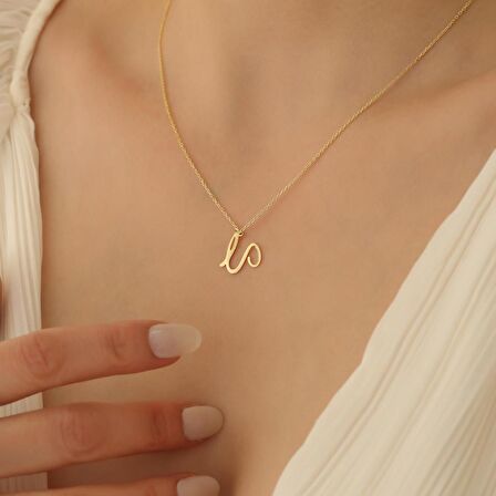 925 Ayar Gümüş Sarkıt Harf Kolye