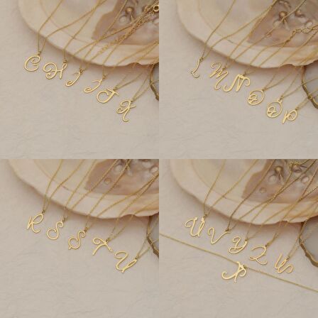 925 Ayar Gümüş Sarkıt Harf Kolye