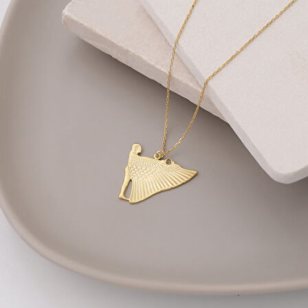 925 Ayar Gümüş Mısır İsis Tanrıça Temalı Kolye