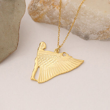 925 Ayar Gümüş Mısır İsis Tanrıça Temalı Kolye