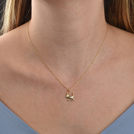 14 Ayar Mikron Altın Kaplama Hayvan Figürlü Çocuk Gümüş Kolye - CN00473