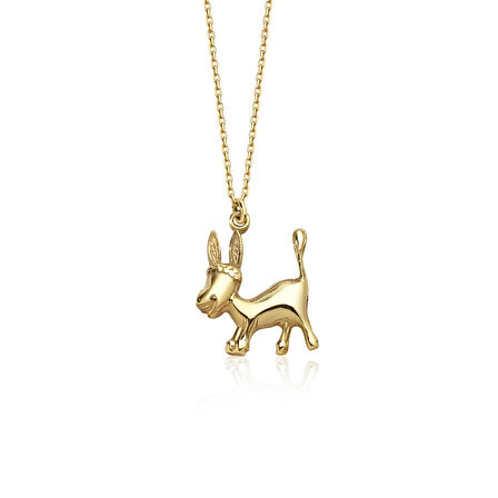 14 Ayar Mikron Altın Kaplama Hayvan Figürlü Çocuk Gümüş Kolye - CN00473