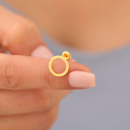 925 Ayar Gümüş Minimal Çember Küpe Çap:9.50 mm- E00252