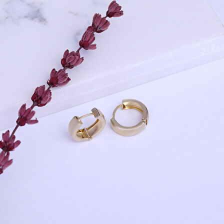 925 Ayar Gümüş Minimal Halka Hoop Küpe - E00264