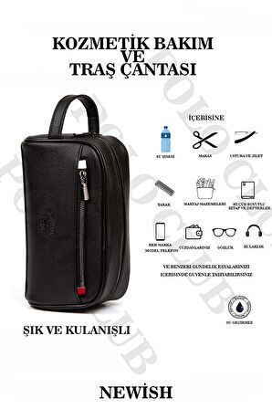 NEWISH POLO ACCESSORIES PORTFÖY EL ÇANTASI-VEGAN DERİ SİYAH