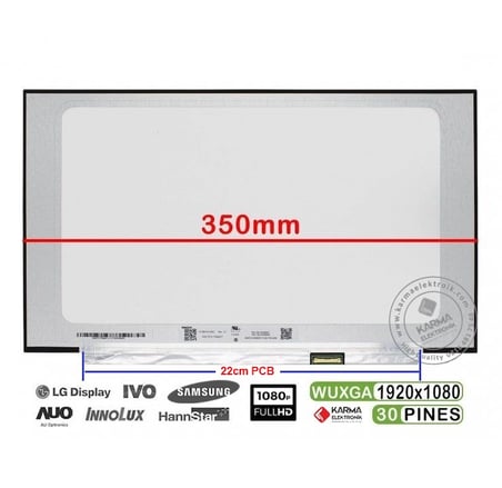 N156HCA-EAC Rev.c9 15.6'' 30 Pin FHD IPS Slim Notebook Paneli - 1920*1080 (PCB 22cm)